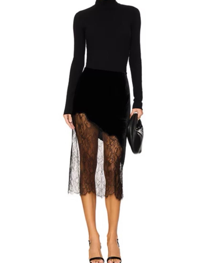 Frame Velvet Lace Skirt  - Image 1