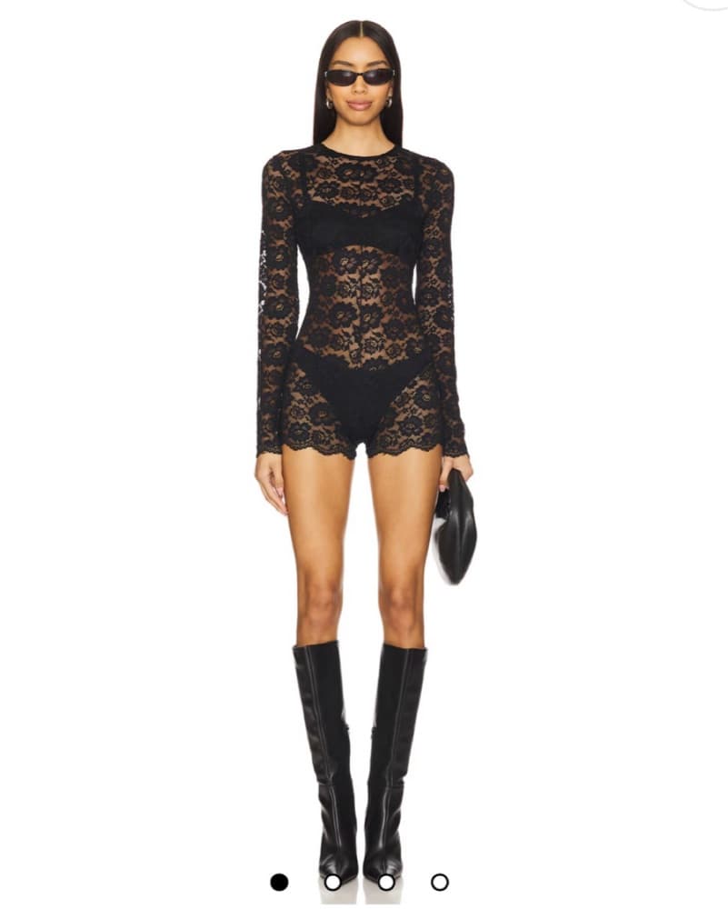 Black Lace Romper - Image 1