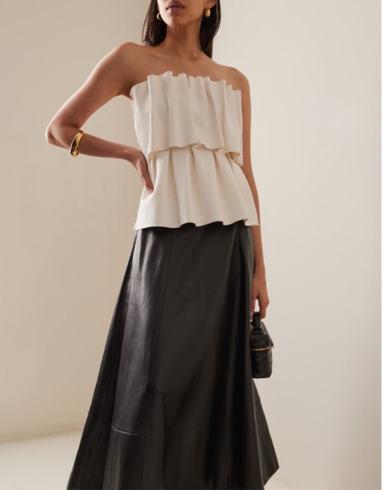 House Of Dagmar Strapless Ruffle Top - Image 4