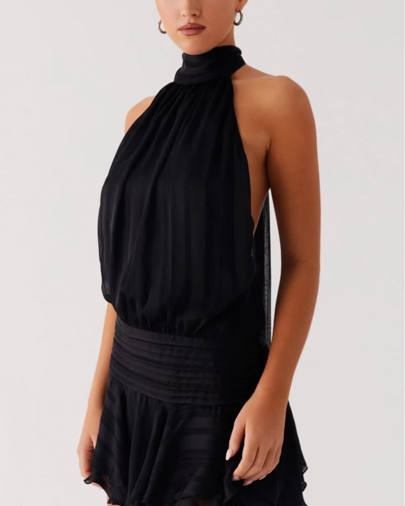 Black Chiffon Mini Dress Peppermayo  - Image 1