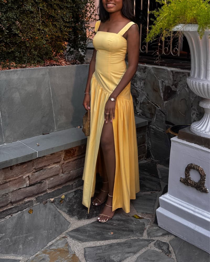 Elegant Yellow Maxi Dress - Image 2