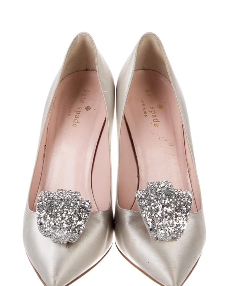 Kate Spade Silver Satin Pumps - Image 1