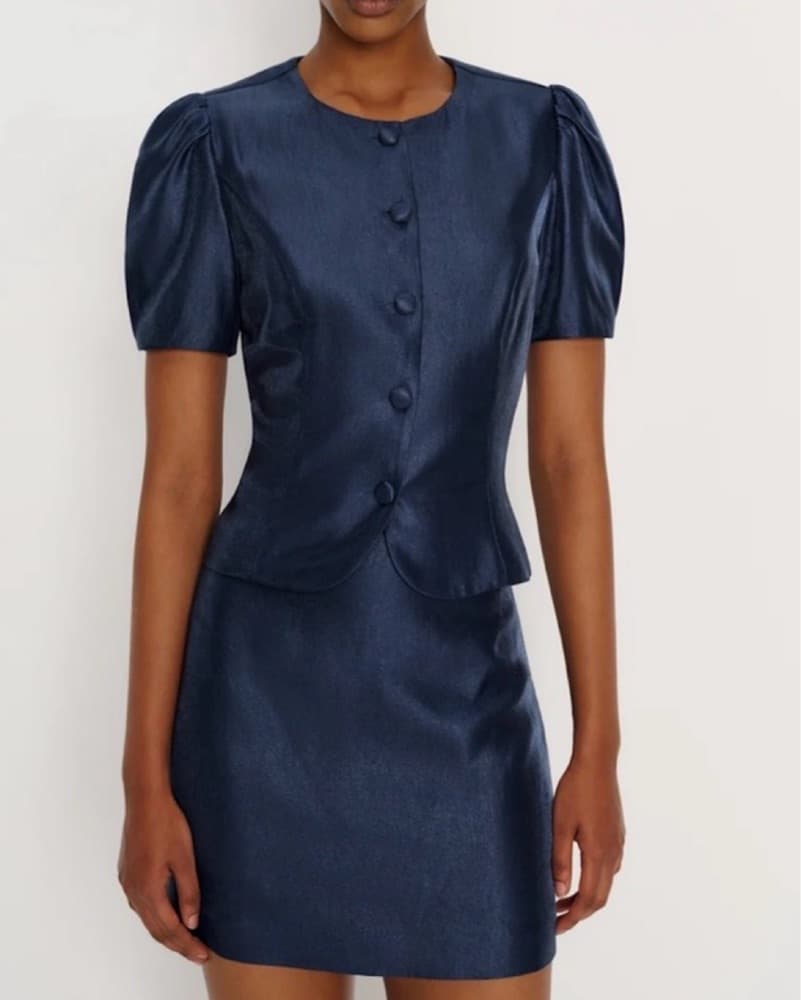 Reformation Silk Navy Set  - Image 1