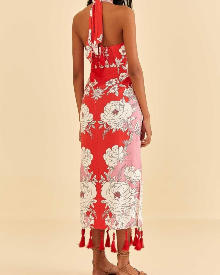 Farm Rio Soft Garden Floral Halter Dress - Image 2