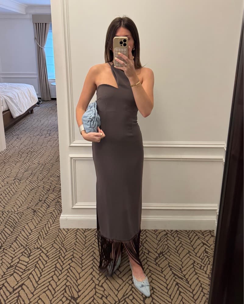 Nanushka Fringe One Shoulder Dress - Image 3