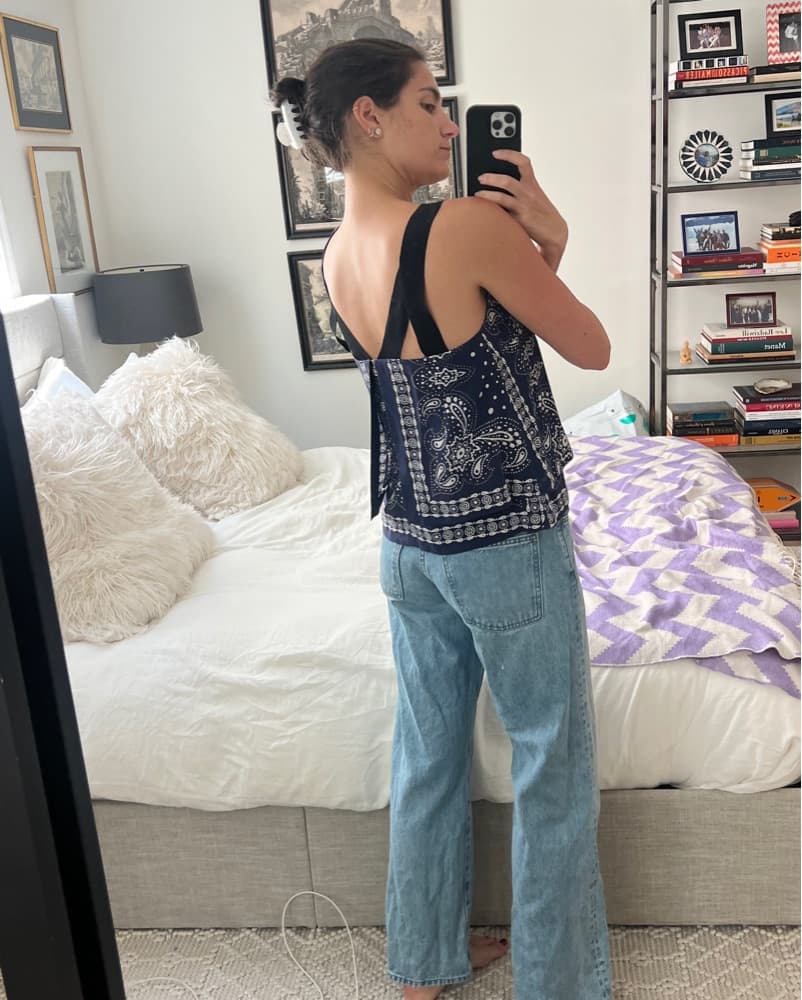 Sandro Bandana Print Crossback Cami - Image 2