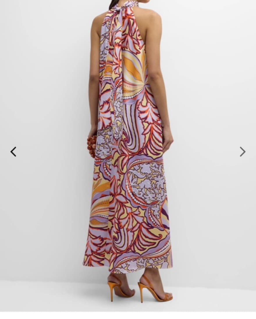Ungaro Floral Halter Maxi Satin Dress - Image 4