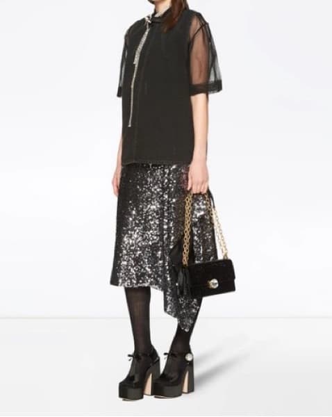 Miu Miu Draped Sequin Skirt - Image 2