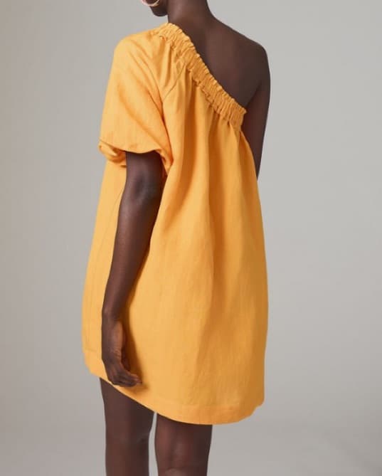 One Shoukder Linen Mini Dress - Image 2