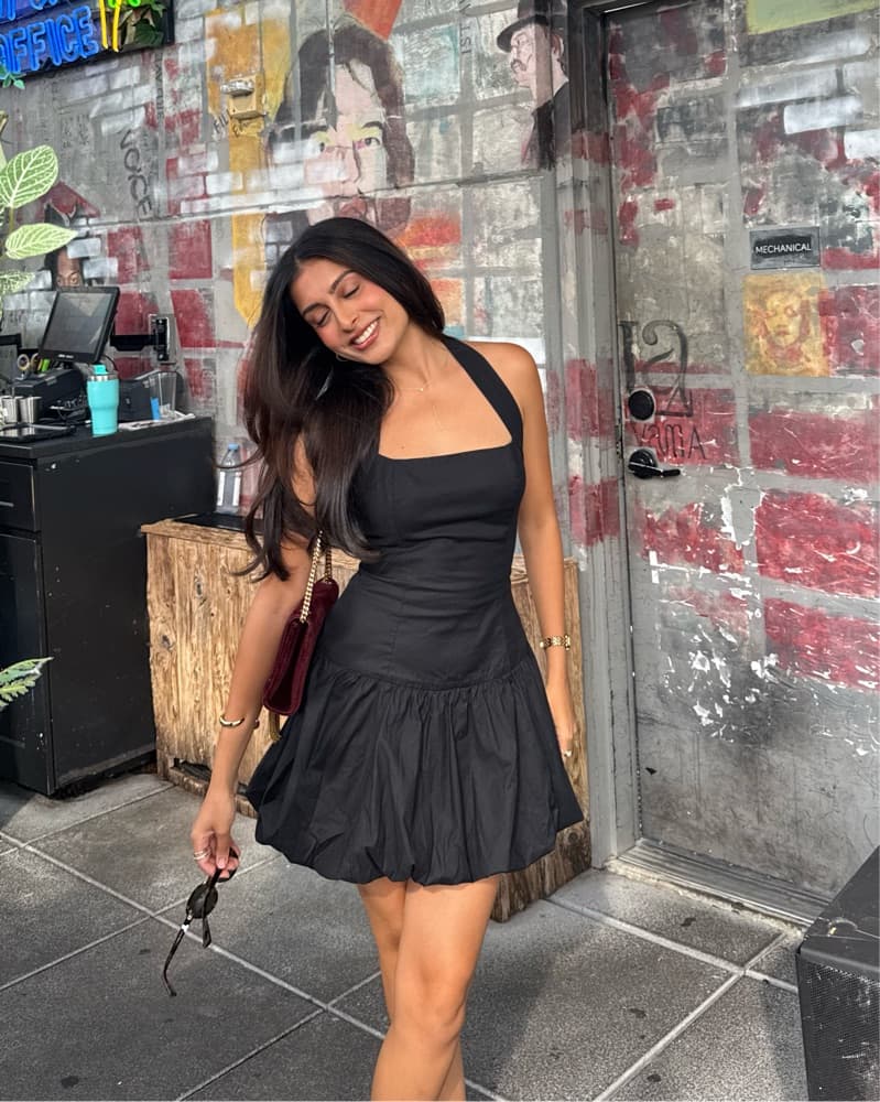 Reformation Holiday Black Dress - Image 3