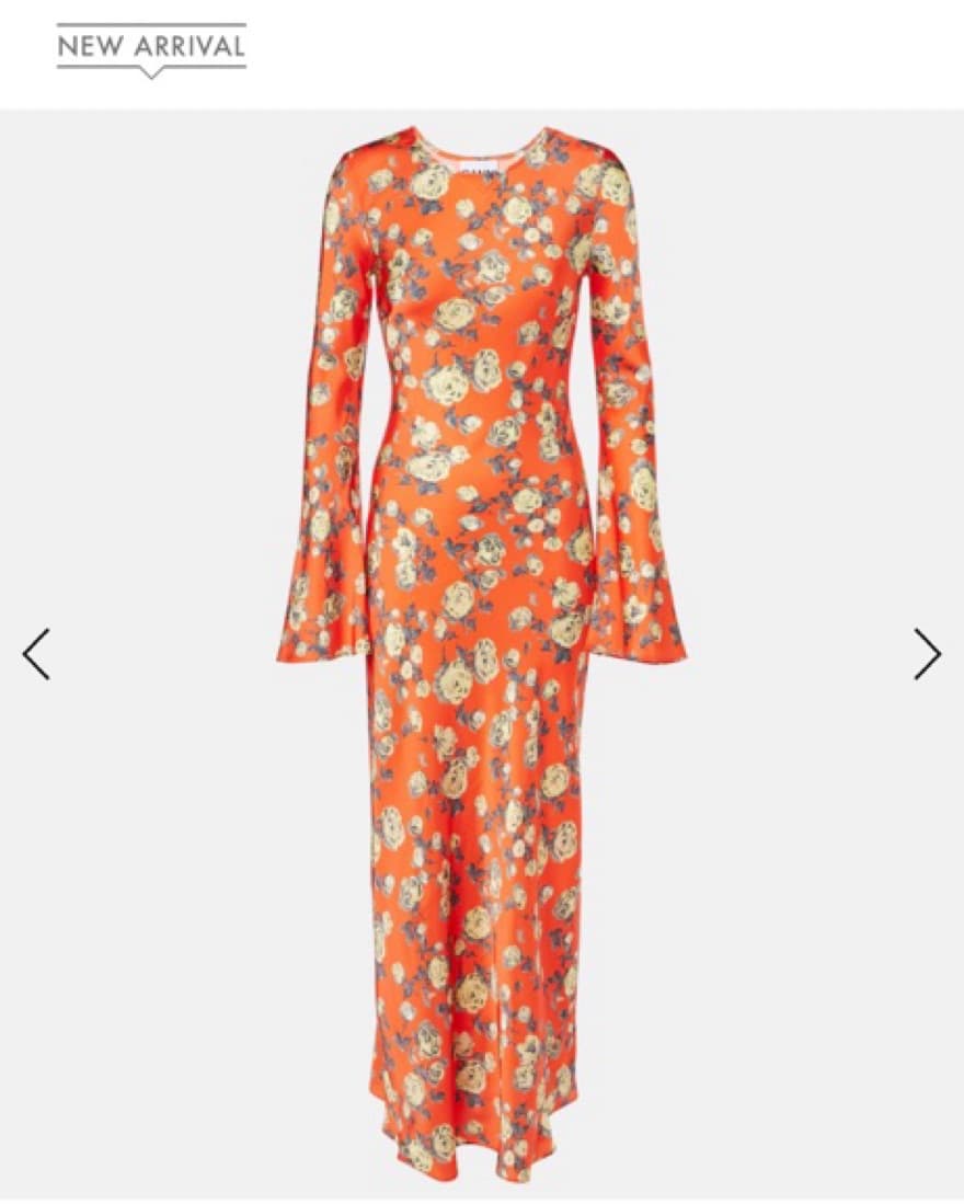 Ganni Orange Floral Maxi Dress - Image 1