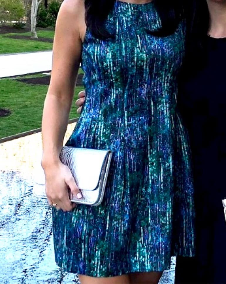 Pleated Shift in Unique Sequin Print - Image 1