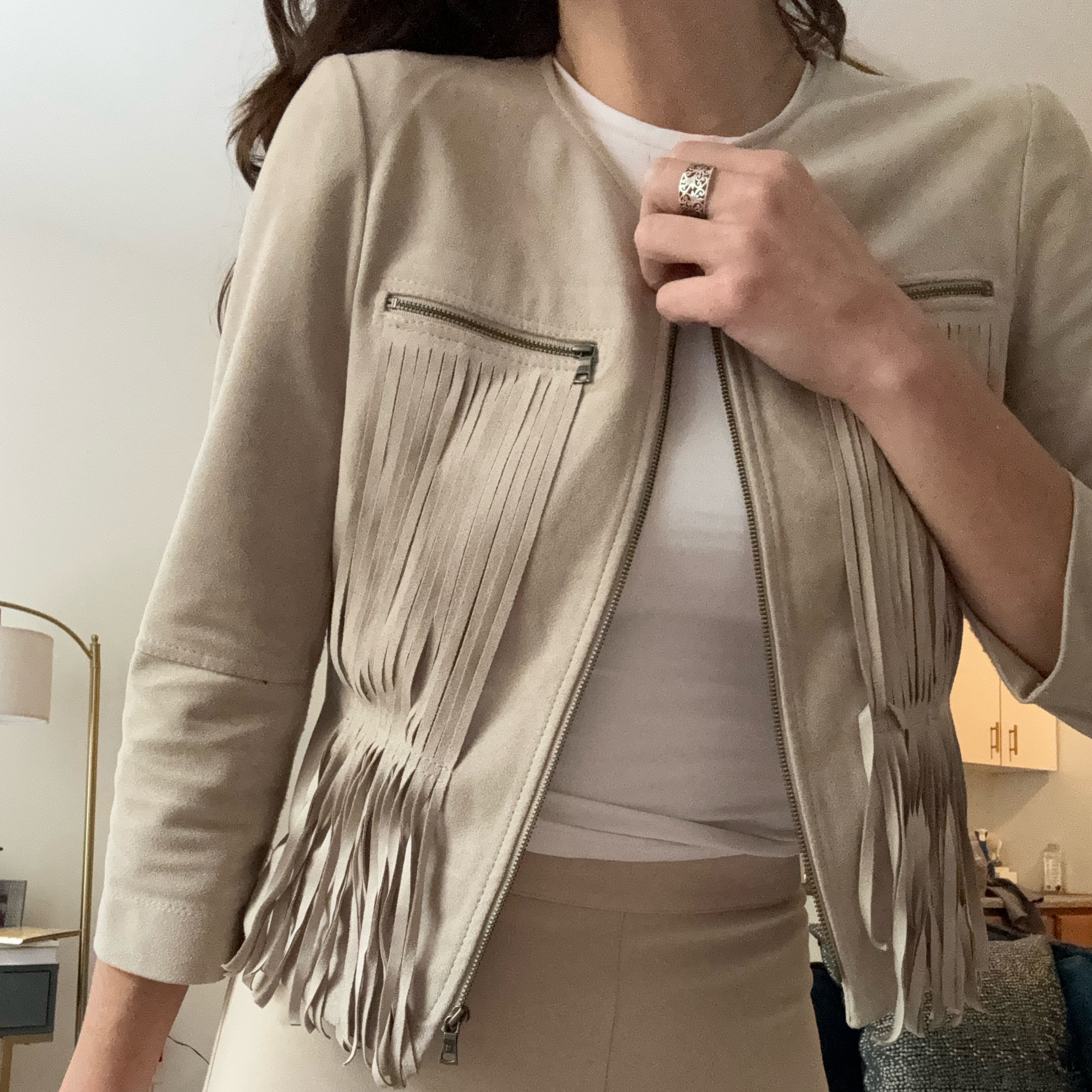 BCBG Suede Fringe Jacket - Image 3