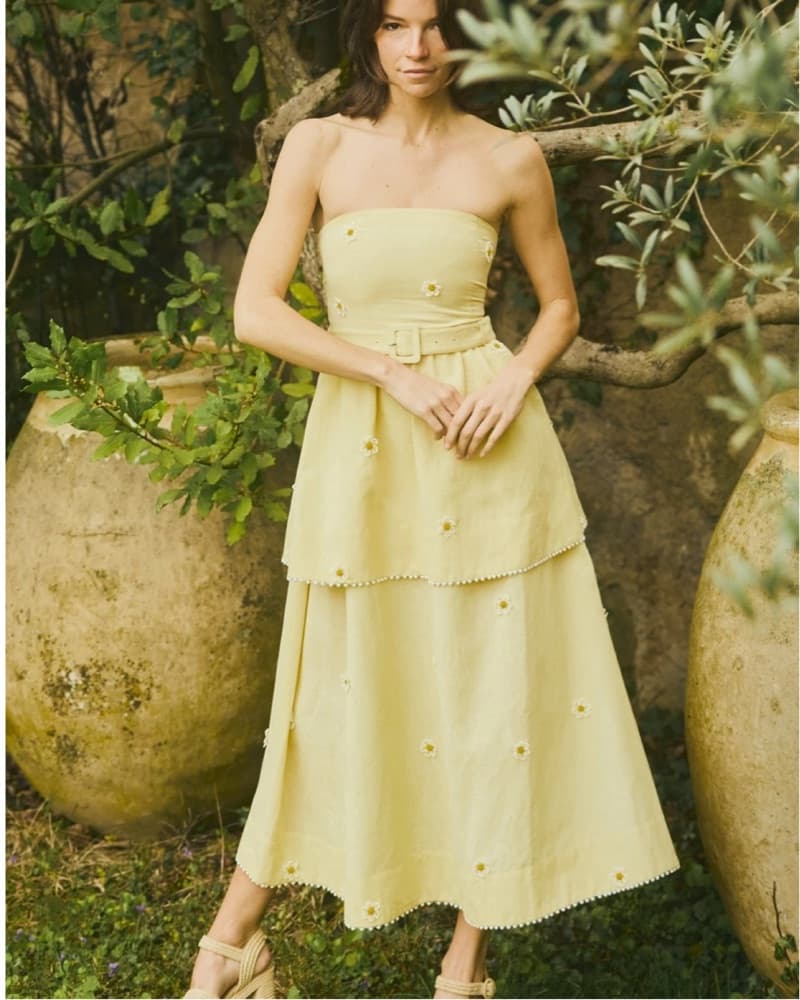 Sunshine Daisy Strapless Midi Dress - Image 1