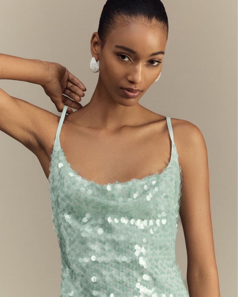 Mare Mare Mint Sequin Maxi Dress Size Xs - Image 3