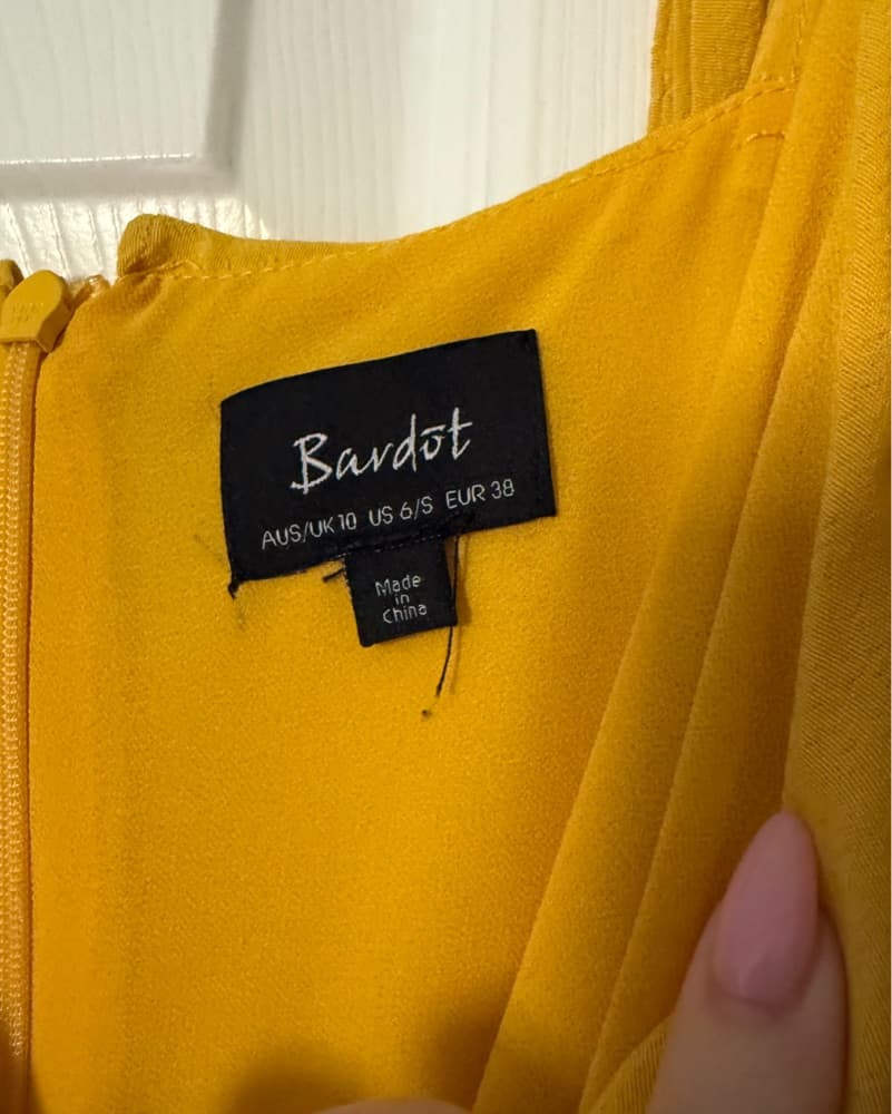 Bardot Yellow Cold Shoulder Maxi Dress - Image 6