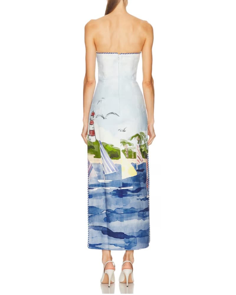 🩵 NEW Leo Lin Ava Blue Strapless Dress - Image 4