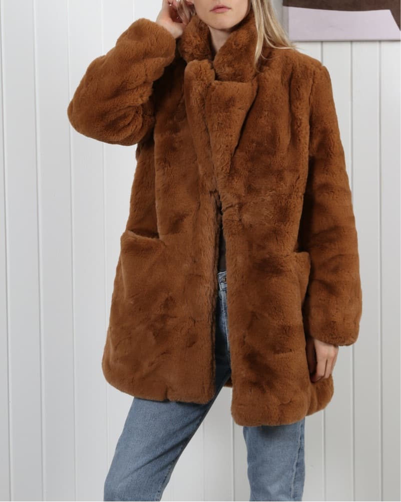 Brown Teddy Fur Jacket - Image 1