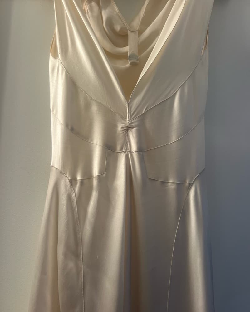 1930s Vintage Liquid Silk Bias Cut Gown  - Image 5
