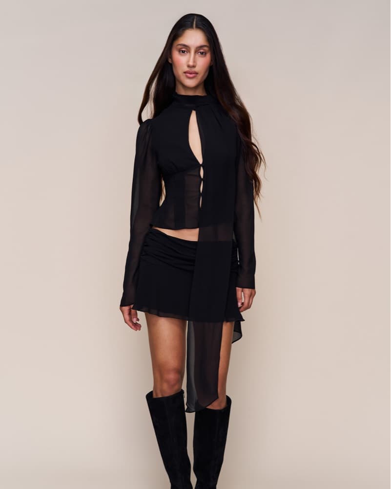 Danielle Guizio Ara Long Sleeve Top - Image 4