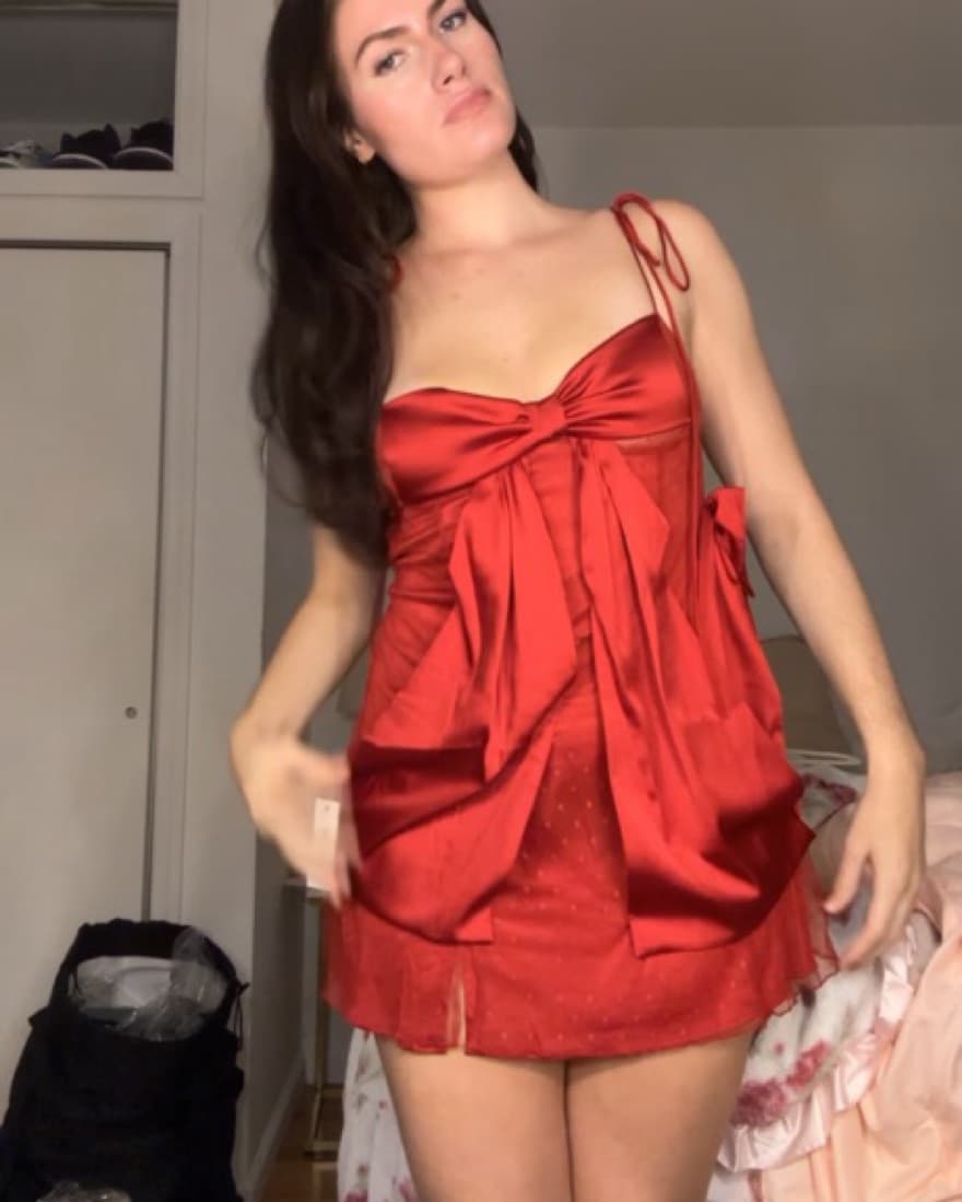 For Love and Lemons Red Slip Dress - Image 4