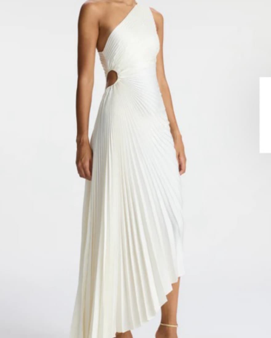 A.L.C. Delfina Satin Pleated Dress - Image 3