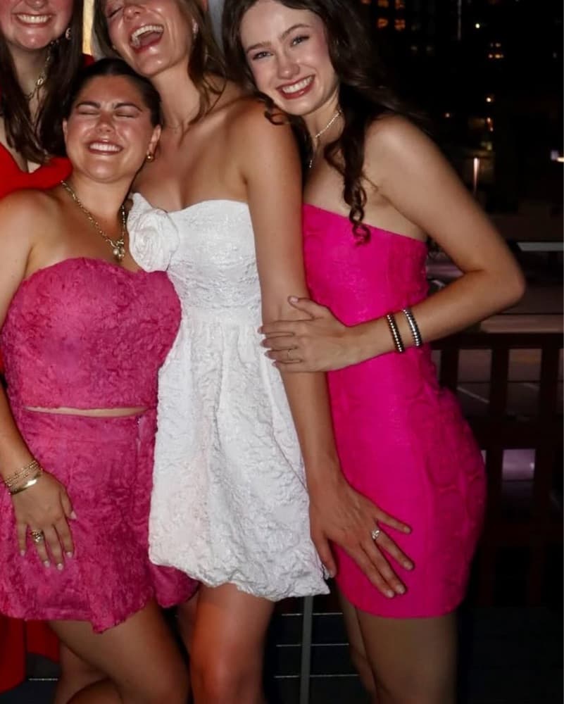 Lace Bandeau Tailored Mini Dress Pink - Image 6