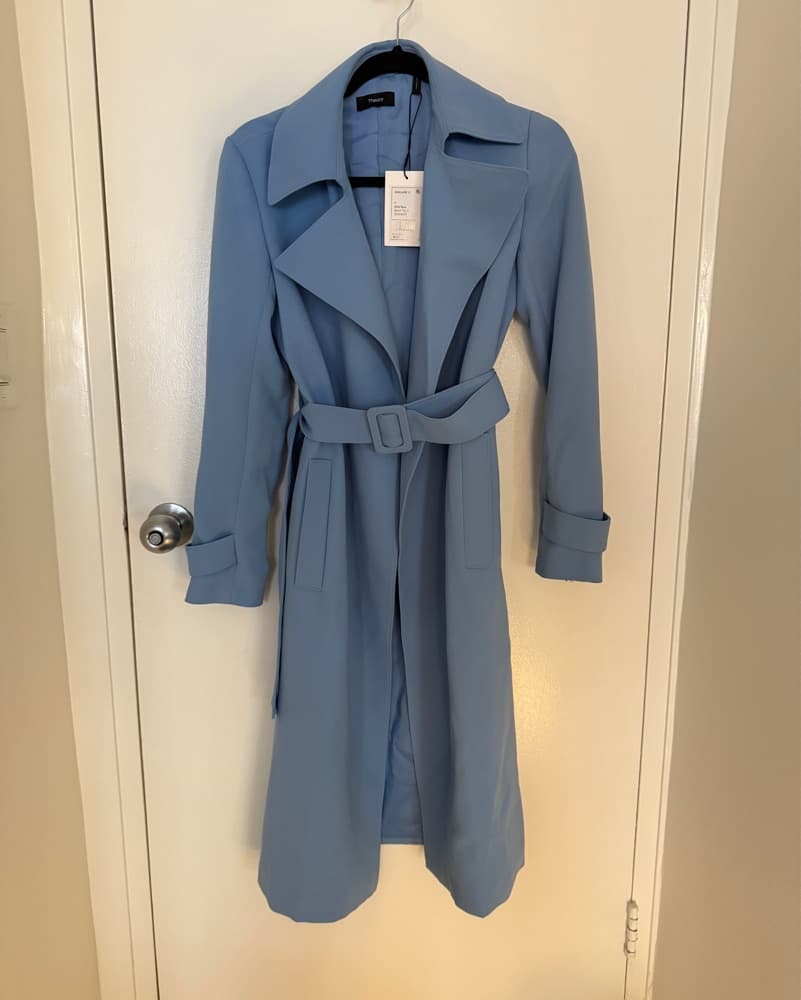 Theory Oaklane Blue Trench Coat - Image 2