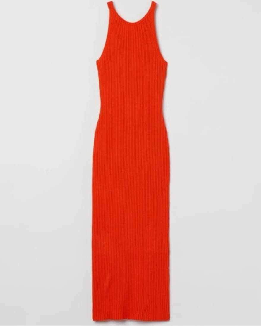 Red Knit Dress With Matching Cardigan   - Image 1
