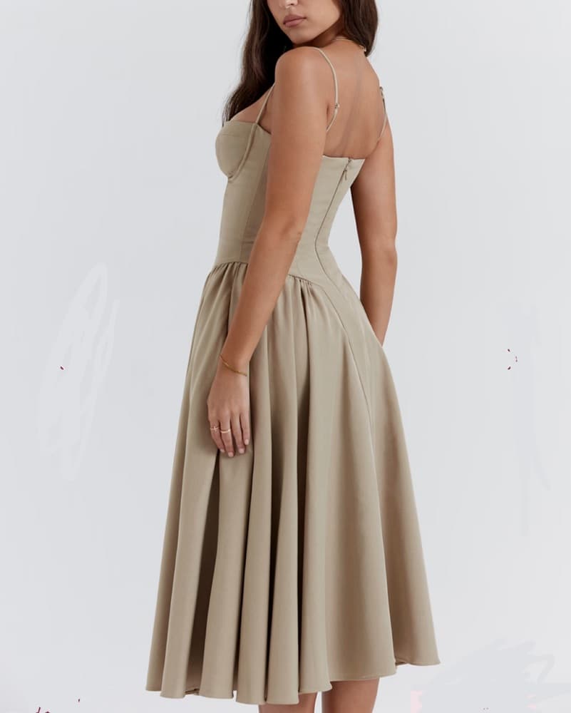 House Of CB Samaria Taupe Corset Dress - Image 3