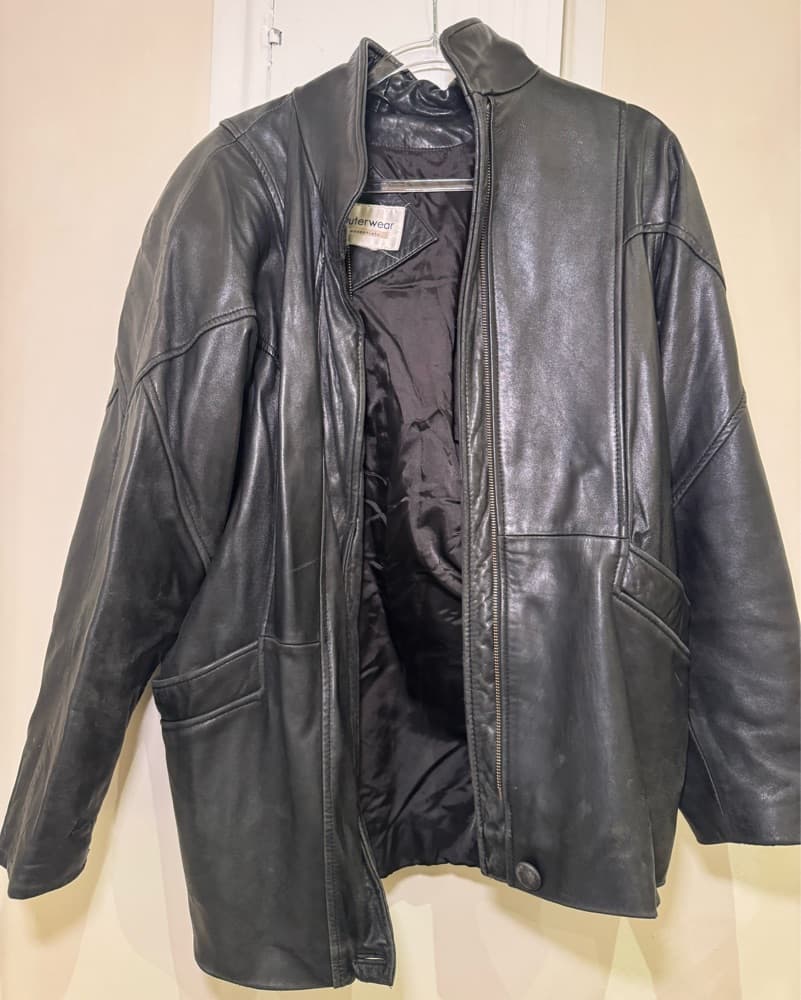 Vintage Oversized Leather Jacket - Image 1