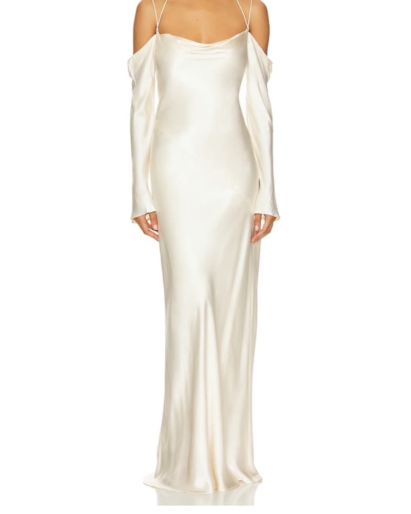 LA LUNE OFF SHOULDER TIE MAXI DRESS - Image 4