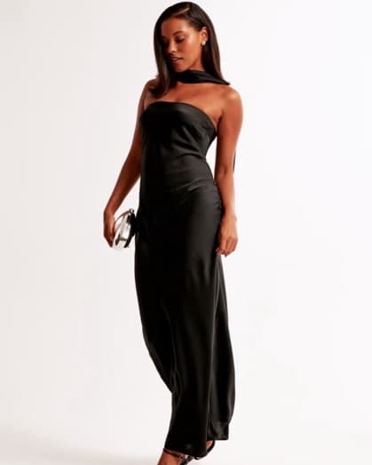 Strapless Scarf Maxi Dress - Image 1