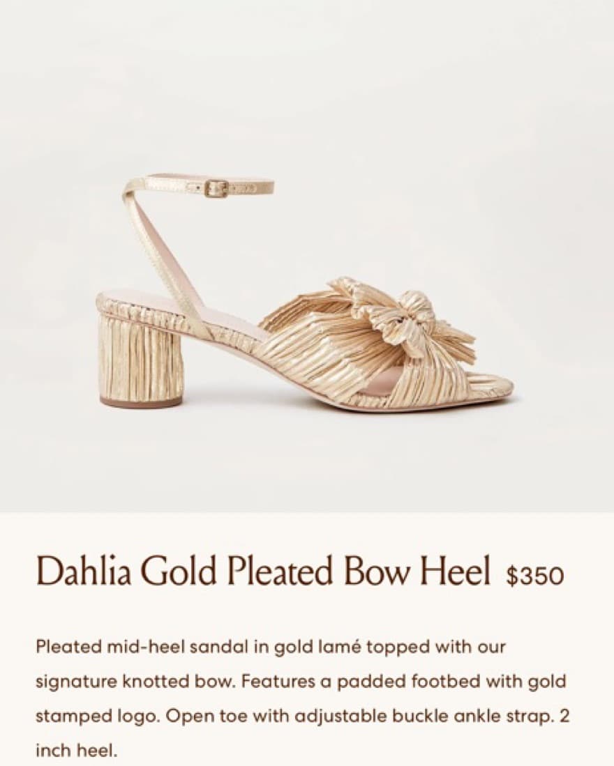 Loeffler Randall Gold Pleated Bow Low  - Image 4
