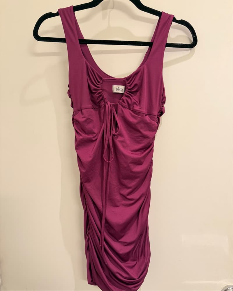 Oh Polly Cut Me In Dress in Purple - Image 4