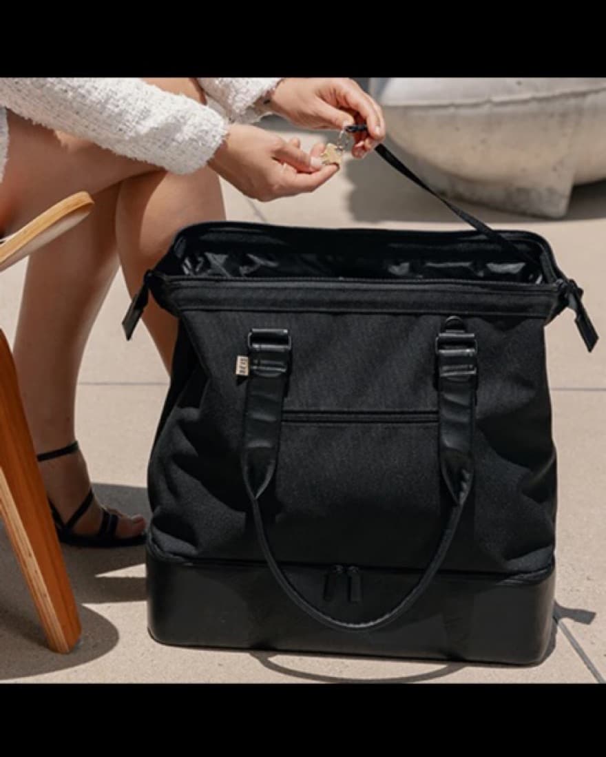 Beis Mini Weekender Bag in Black - Image 4