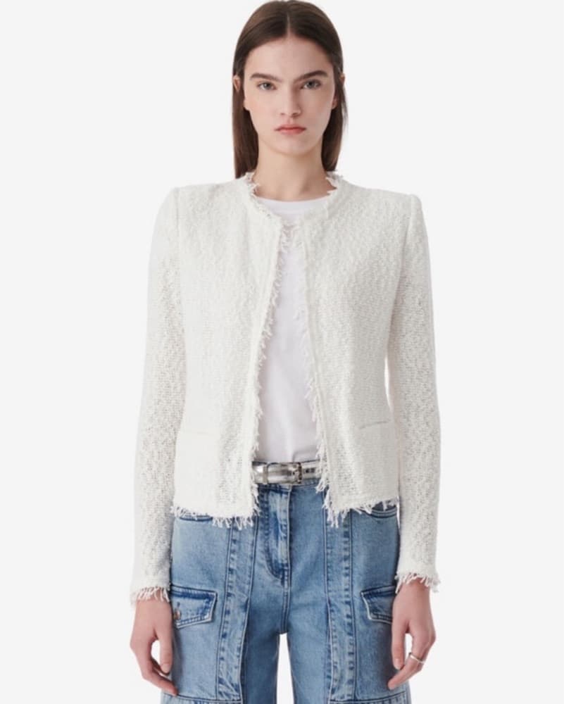 IRO Shavani White Fringed Jacket - Image 1