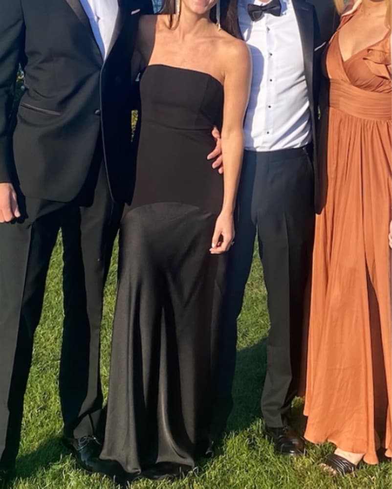 Sleek Black Strapless Gown - Image 2