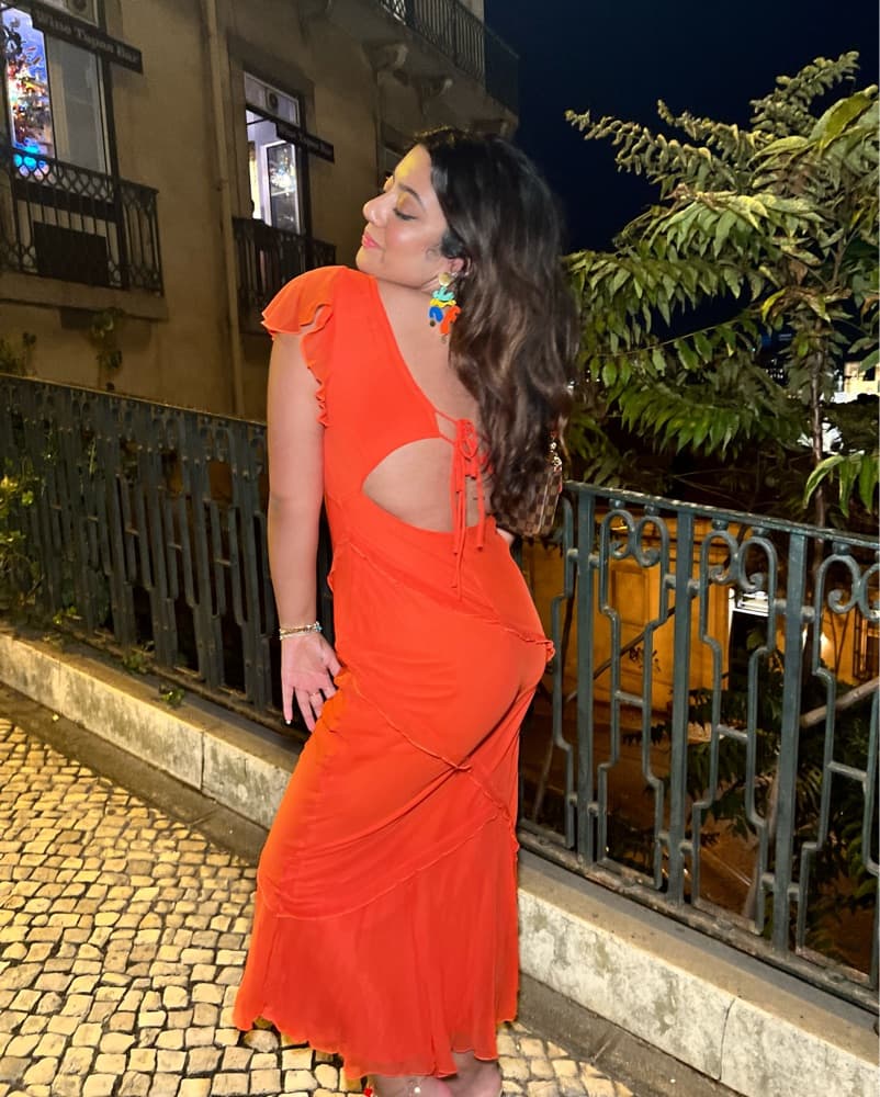 Asos Ruffle Orange Dress - Image 2