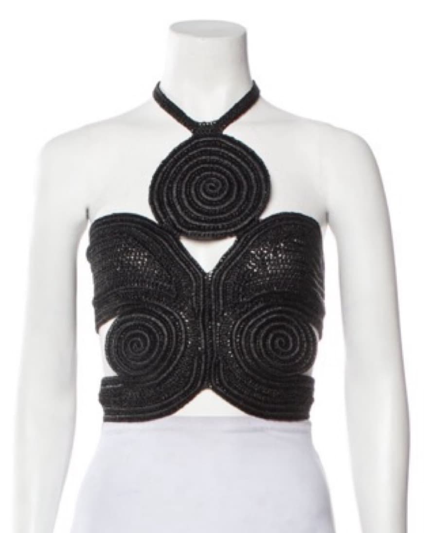 Archee Crochet Woven Roping Halter  Top - Image 1