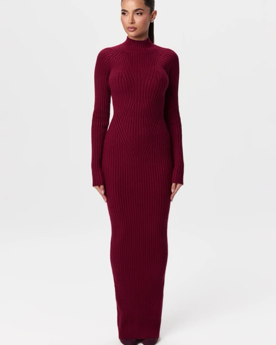 Naked Wardorbe Ribbed Knit Maxi Dress  - Image 5