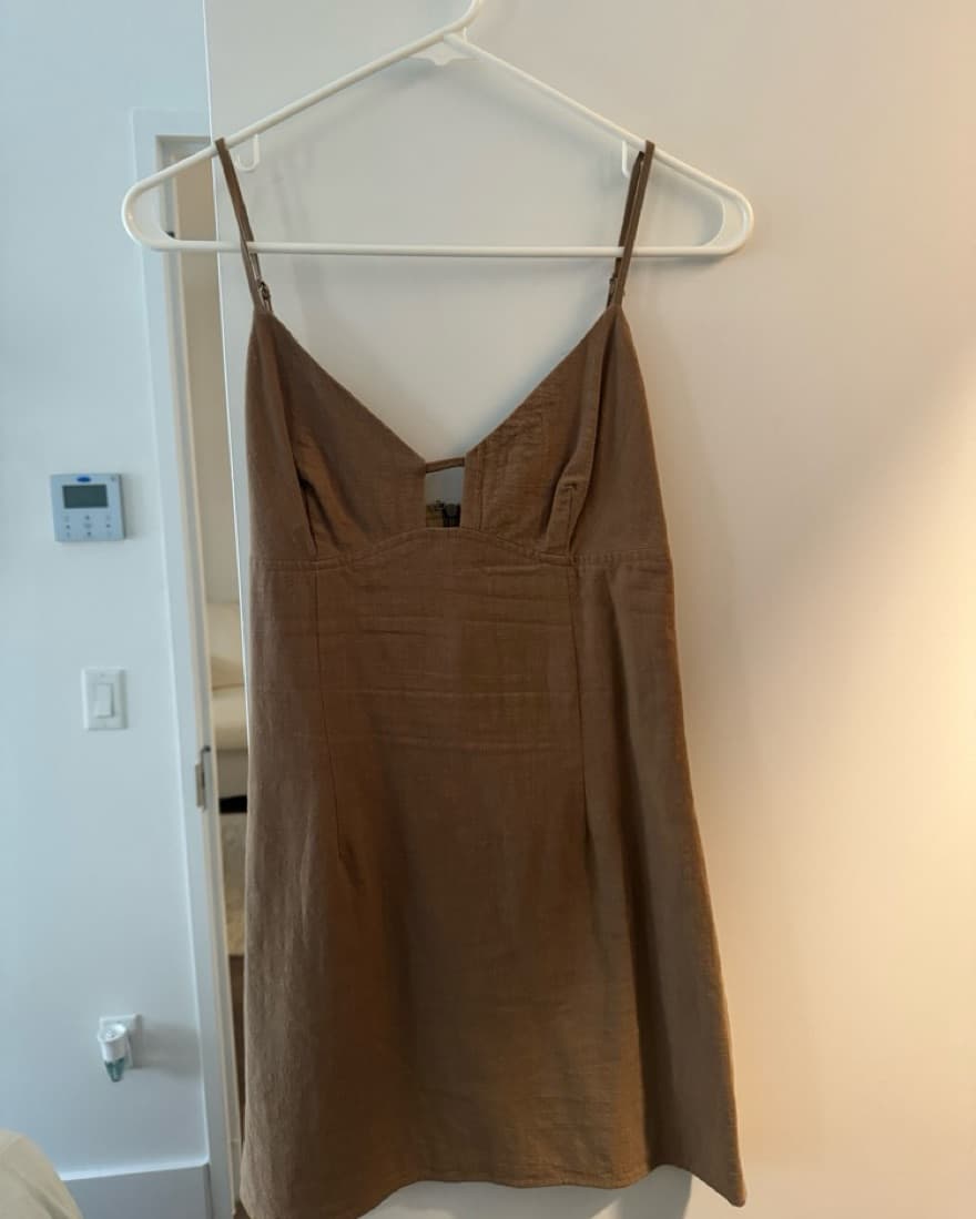 Brown Linen Dress + Blazer Set - Image 4
