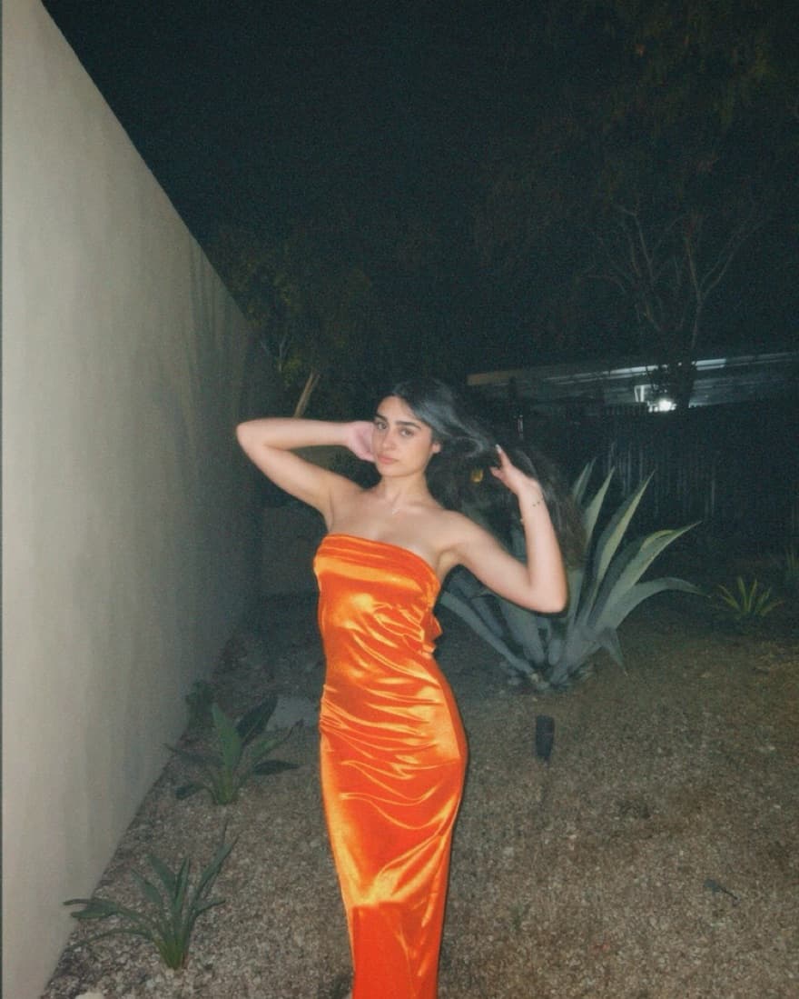 strapless satin maxi dress - Image 1