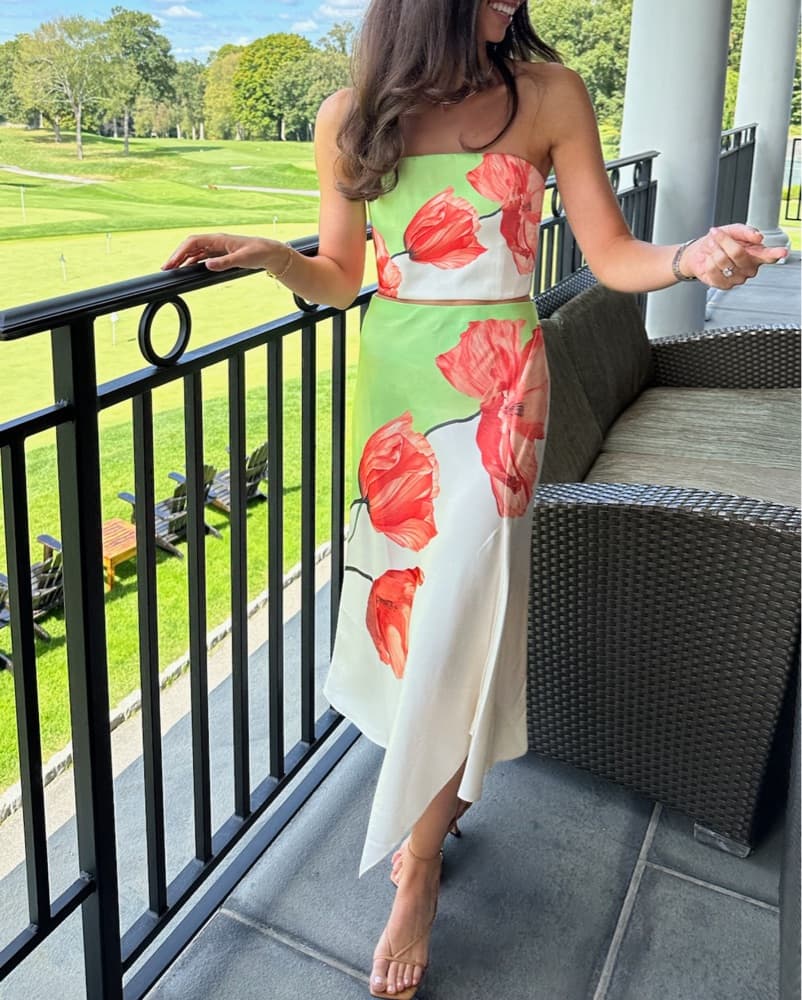 Alice & Olivia Strapless Floral Set - Image 1