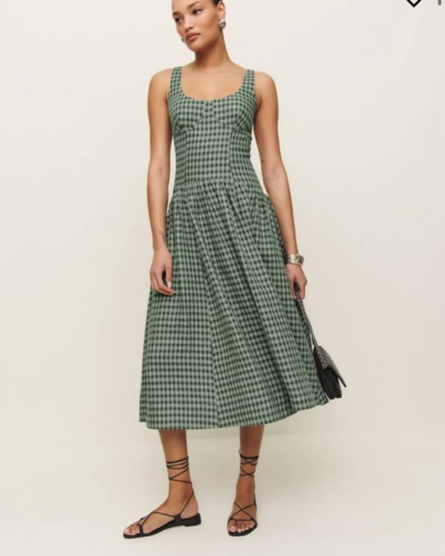 Chic Gingham Midi Dress/Reformation  - Image 1