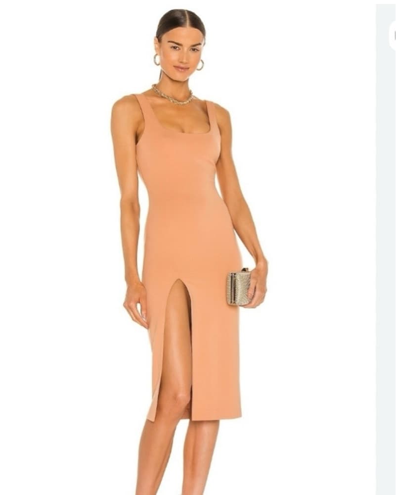 NBD THOM MIDI DRESS IN NUDE - Image 1