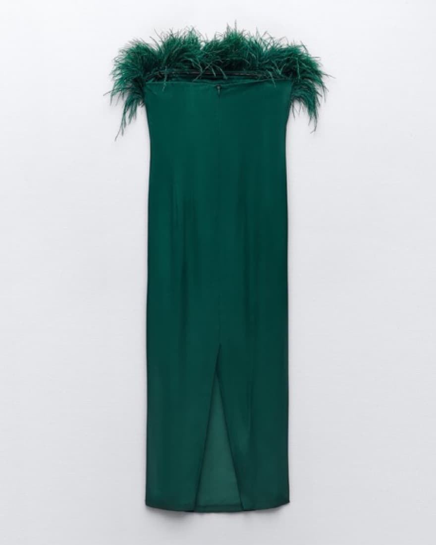 Zara Satin Feather Gown - Image 2