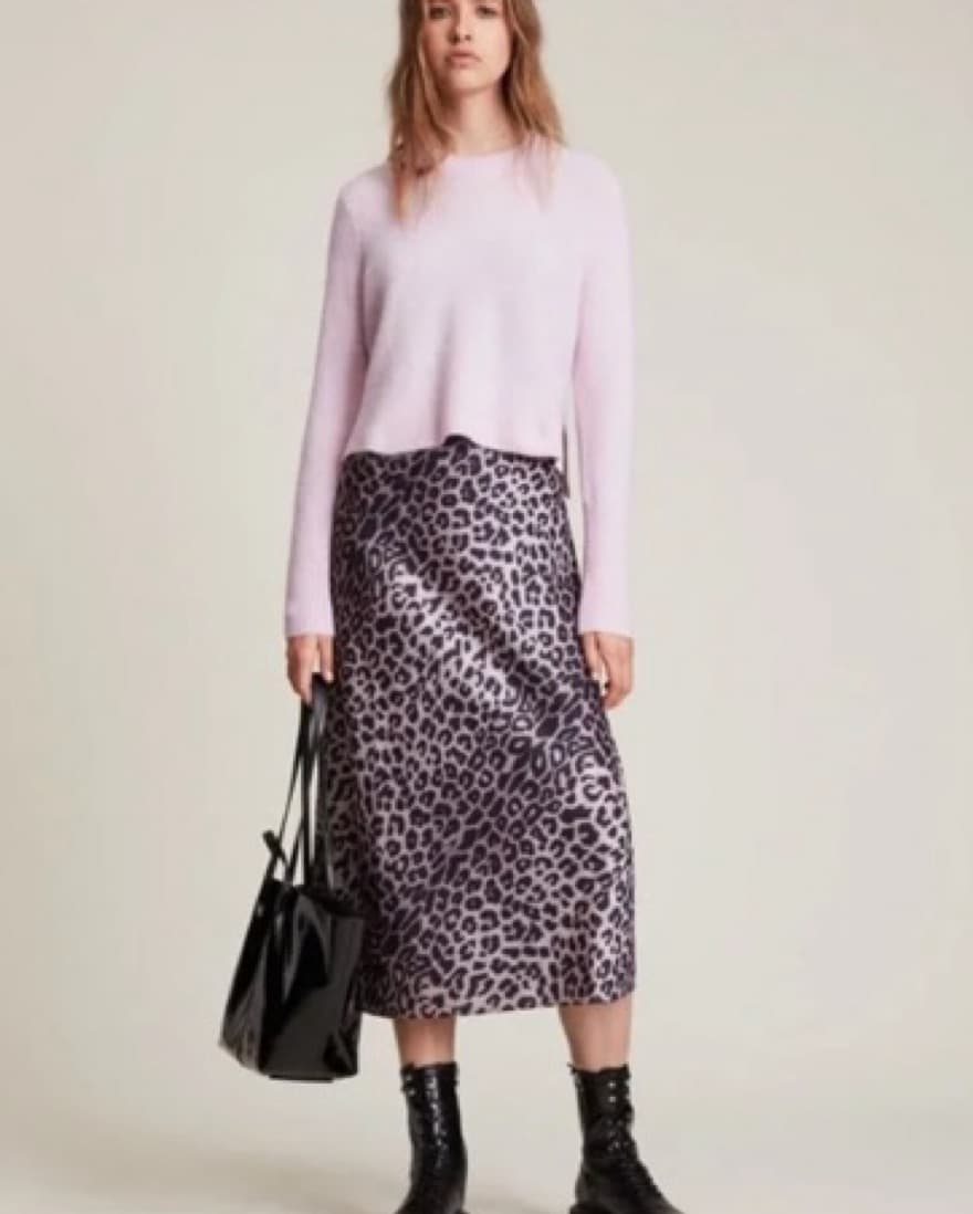 Allsaints Silk Animal Print Dress - Image 4