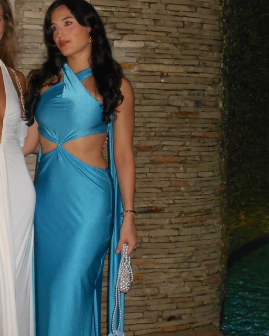 Blue Cutout Long Dress - Baobab - Image 3