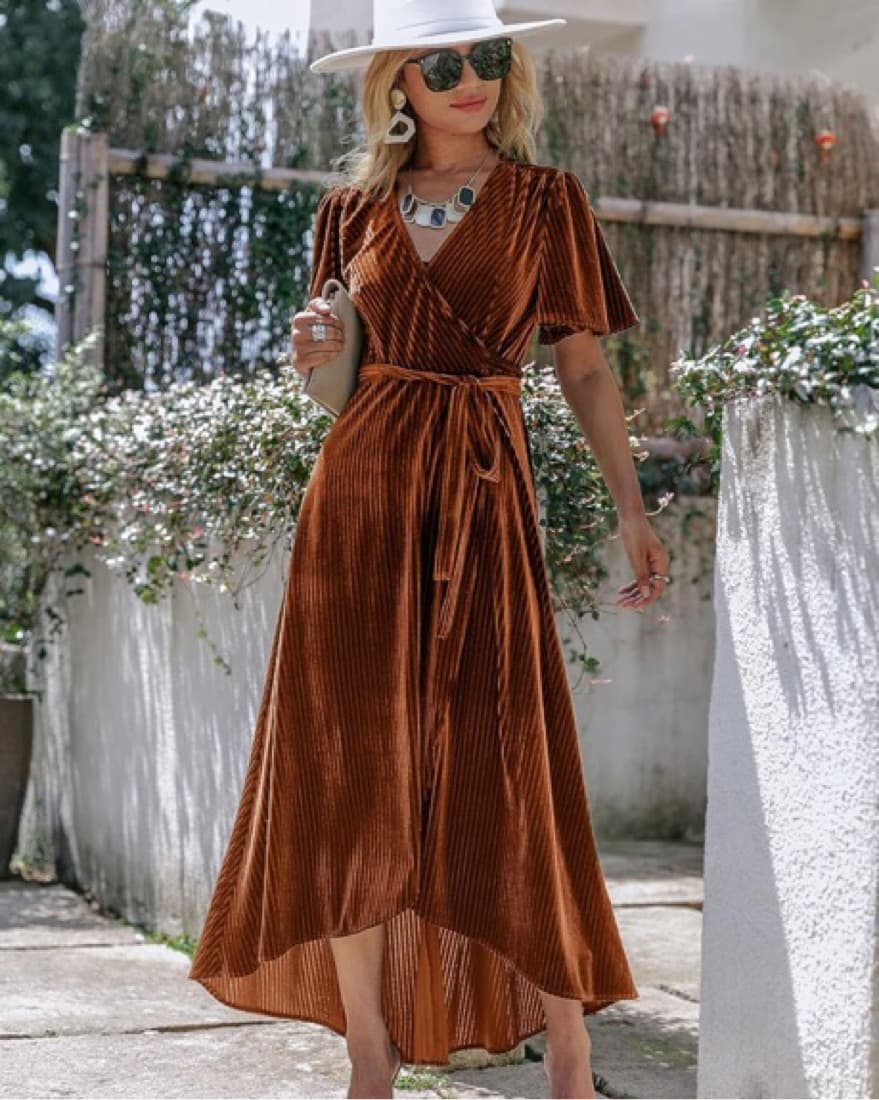 Velvet Wrap Dress - Image 1